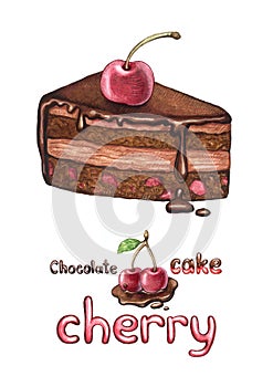 Illustration of cherry cake