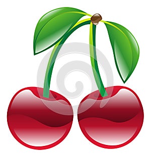 Illustration of cherry fruit icon clipart