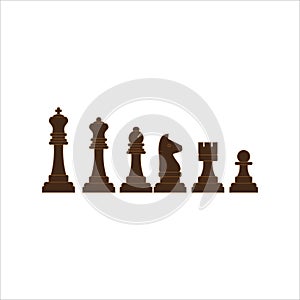 Illustration of chess figures isolated on a white background