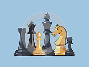 Illustration of Chess Pieces