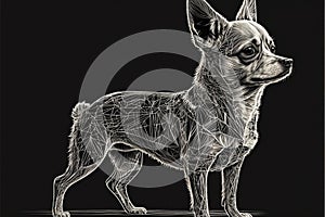 Pencil style drawing of a Chihuhua dog