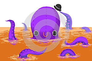 Illustration for Children: The Big Octopus Gentleman Say Hello To You!