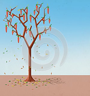 Illustration for Children: The Tree with Carrots Grows.