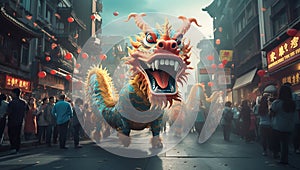 Illustration of Chinese Dragon Festival Delights. Generative Ai