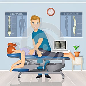 illustration of Chiropractic adjustment