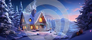 Illustration of Christmas background, AI Generated