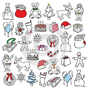 Illustration of christmass items