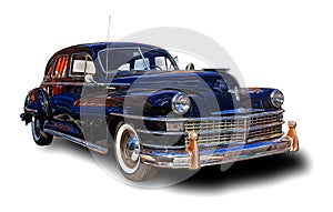 Illustration of 1948 Chrysler New Yorker. White background photo