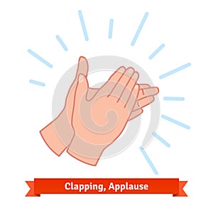 Illustration of clapping applauding hands