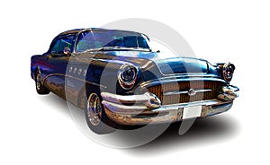 Illustration of Classic American Car. White background