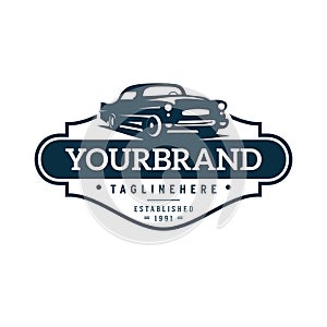 Illustration classic car logo template