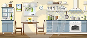 Illustration of classic kitchen