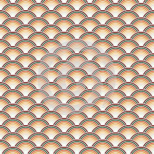 Illustration. Classic multicolored Japanese Wave pattern