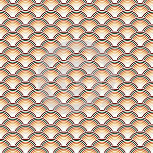 Illustration. Classic multicolored Japanese Wave pattern photo