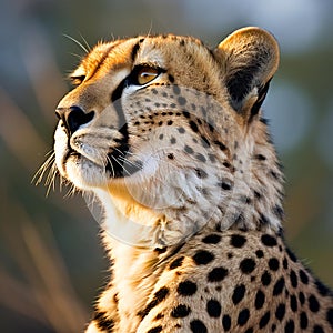 Close-up portrait of cheetah (Acinonyx jubatus)