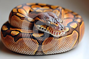 Close up of a royal python (Python reticulatus)