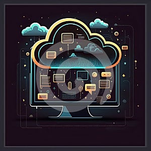 Illustration of cloud computing