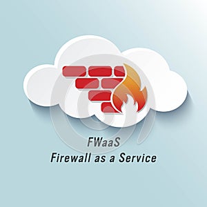 illustration of cloud firewall icon