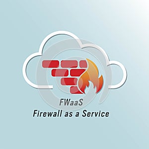 Illustration of cloud firewall icon