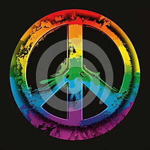 Illustration of the CND symbol in rainbow colors