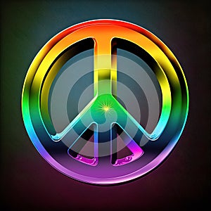 Illustration of the CND symbol in rainbow colors