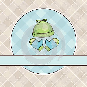 Illustration with coif and mittens