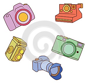 Illustration collection of set vector camera