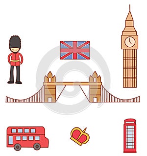 Illustration collection of set vector england