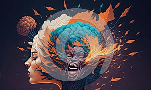 Illustration of collective mind concept art