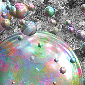 Illustration of colored abstract vintage background with bubbles.