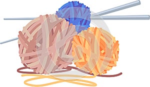 Illustration colored balls of yarn