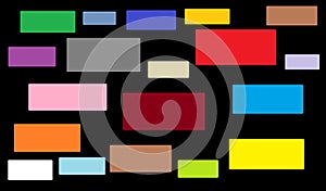 Illustration of colored rectangles isolated in black background