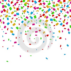 Colorful Confetti Falling On White Background