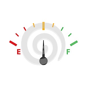 Illustration of a colorful gas gage design isolated on a white background.