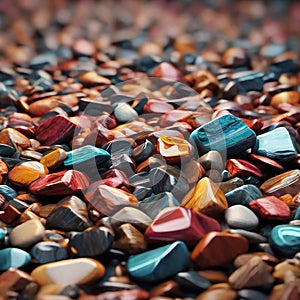 Light sea multicolored stones close up Background closeup, Generative AI photo