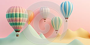 Illustration Of Colorful Hat Air Balloons