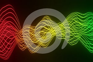 Illustration of colorful sound waves on a dark background - great for wallpapers