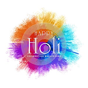 Illustration of colorful splash happy holi background
