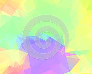 Illustration Colorful swirl rainbow polygon background or frame triangle pattern in multi rainbow spectrum color