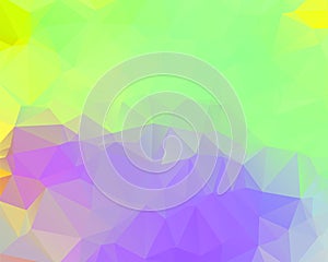 Illustration Colorful swirl rainbow polygon background or frame triangle pattern in multi rainbow spectrum color