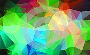 Illustration Colorful swirl rainbow polygon background or frame triangle pattern in multi rainbow spectrum color