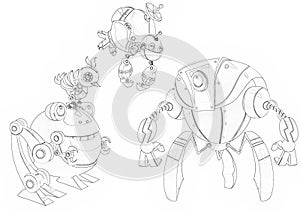 Illustration: Coloring Book Series: Robot Competition, the Fight Begins.