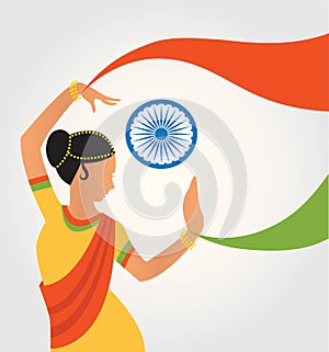 Illustration of colourful culture India with different form classical dance