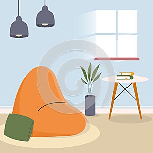 Illustration of comfortable bean bag chair vector design