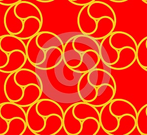 Red Commashaped seamless Japanese pattern
