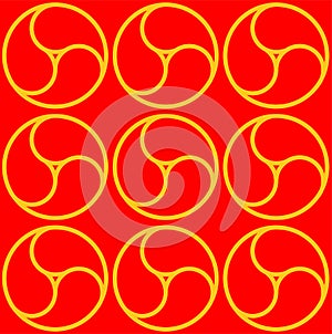 Red Commashaped seamless Japanese pattern