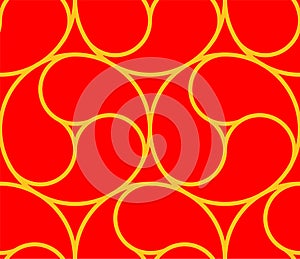 Red Commashaped seamless Japanese pattern