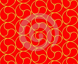 Red Commashaped seamless Japanese pattern