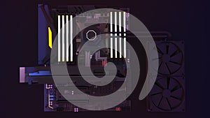 An illustration of the components of a basic computer.computer technology in the workplace