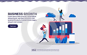 Illustration concept of business growth. Business man success, business profit. Vector illustration easy to edit and customize